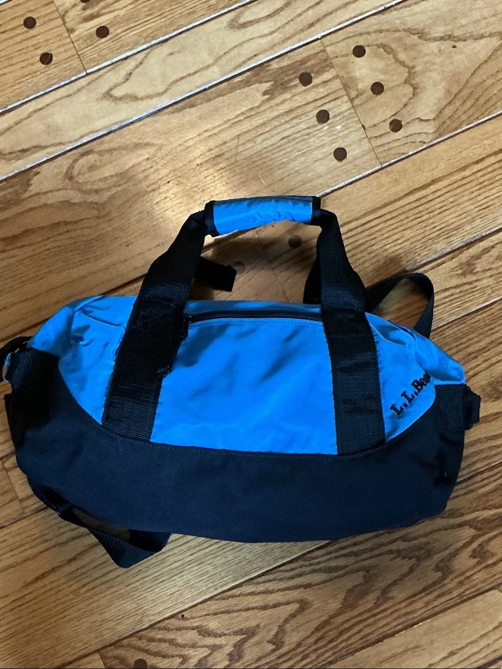 L.L. Bean Small Blue and Black Duffel